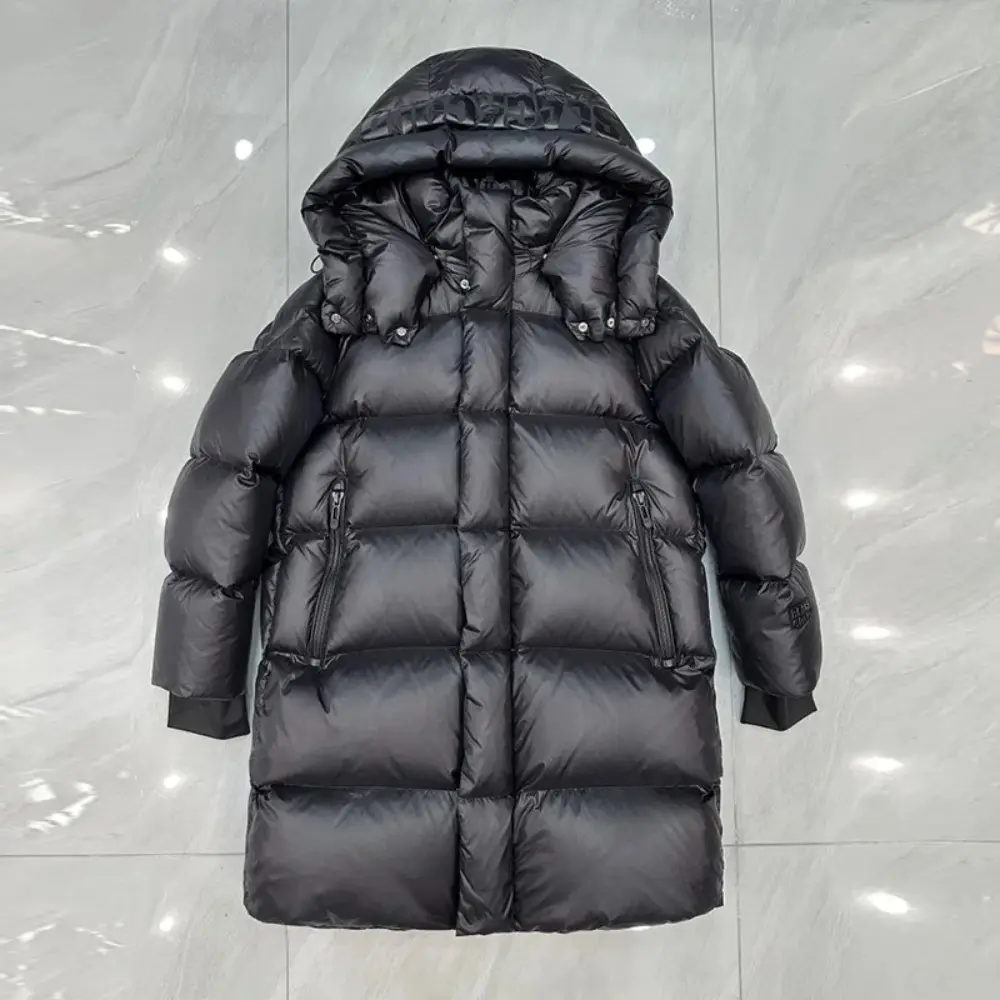 Down Jacket Women New Winter Puffer Jacket Clothes Zipper Loose 90% White Duck Down Coat Female Solid Thicken Warm Long Parkas