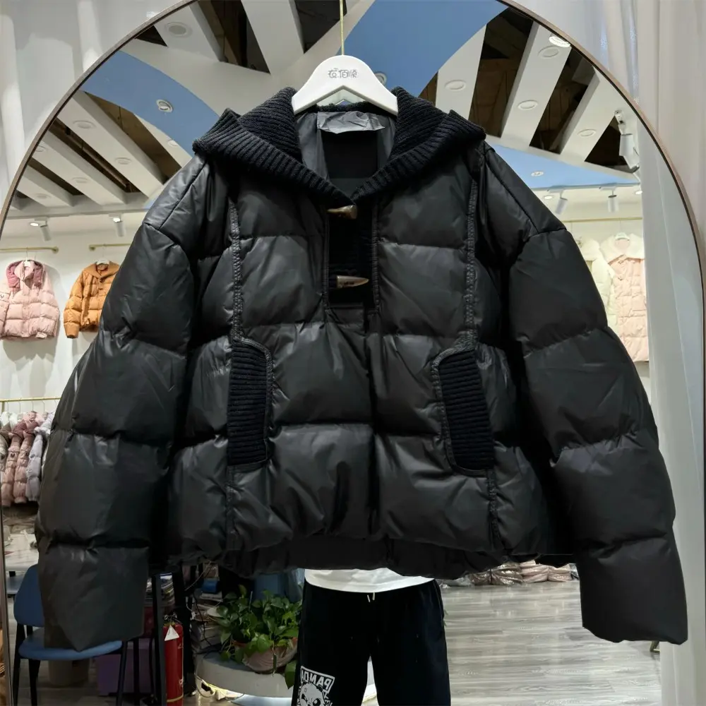 2024 Fashion Winter Women's Puffer Coat Ultra Light Warm Casual Short White Duck Down Jacket Female Patchwork Parkas