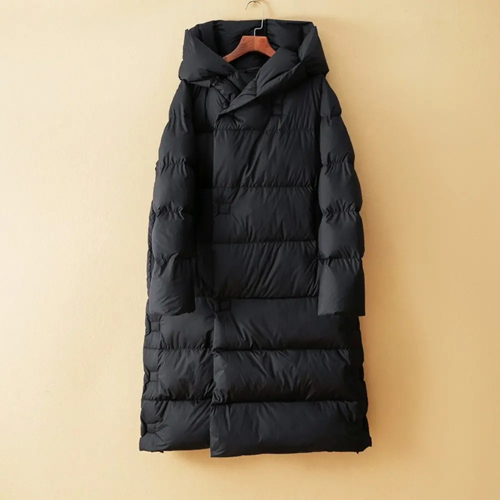 Down Jacket Women Long Hooded Parkas Coat Oversized 2024 New Fashion Lightweight Warm 90% White Duck Down Coats Winter Overcoat