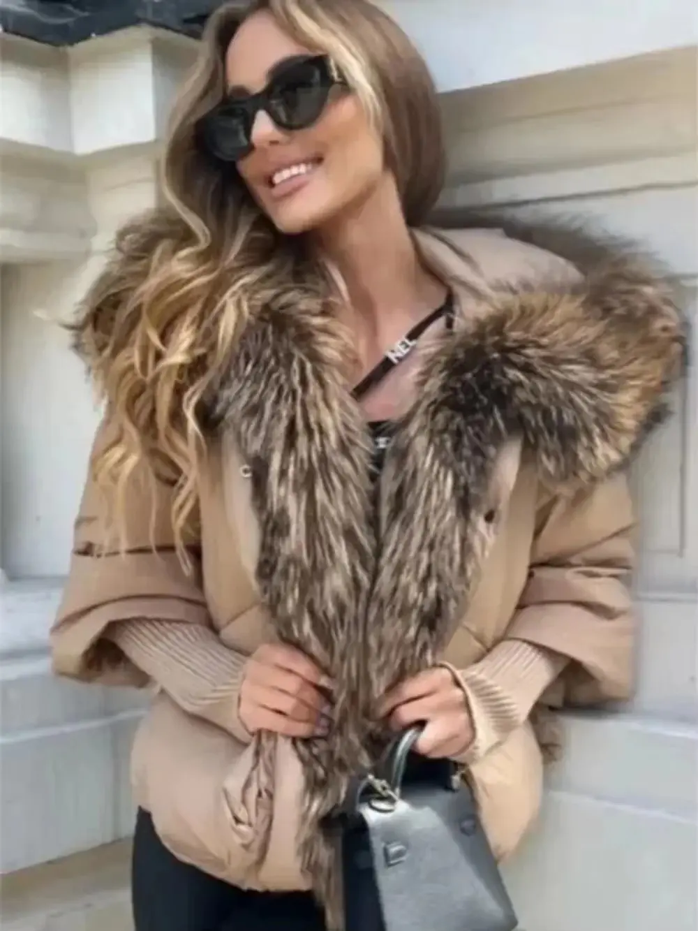 2024 Winter Puffer Jacket Women Real Fox Fur Collar Hooded Natural Thick Warm Loose Oversize Duck Down Coat Streetwear Outerwear