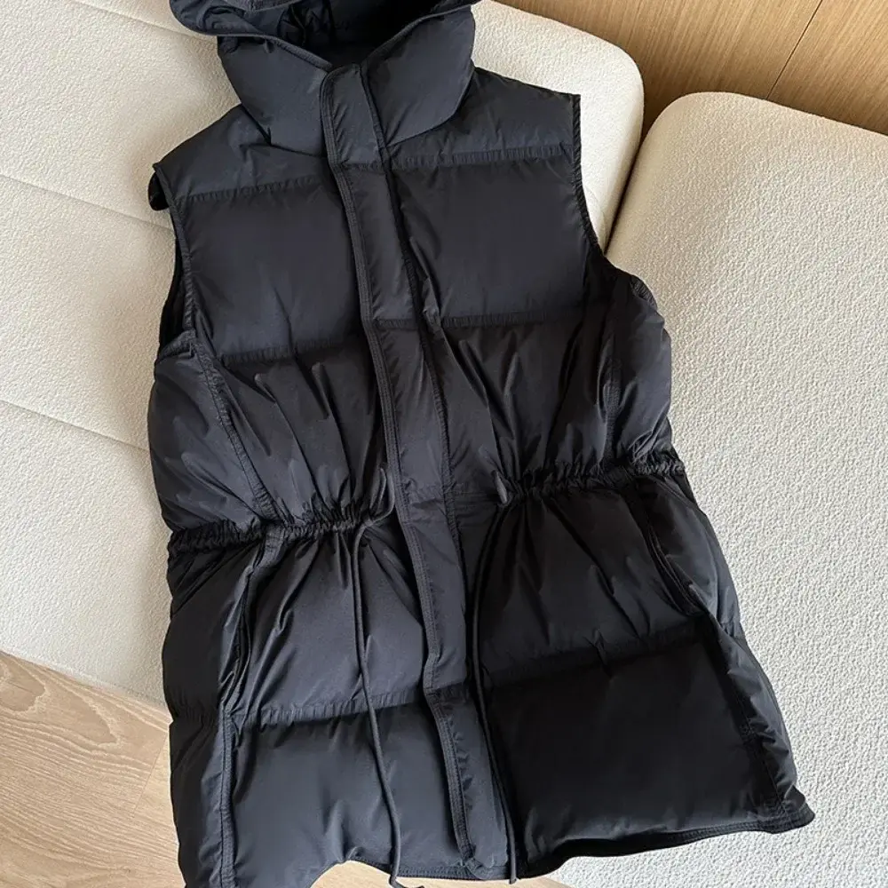 Spring Waistcoat Down Jacket Women Short Waist Slimming Vest Vest Coat 2024 New Fashion European Winter White Duck Down