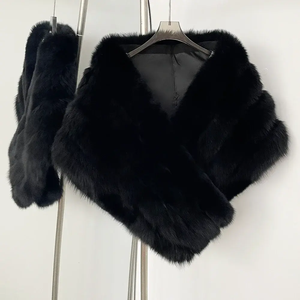 Fur Jacket Clothes Lady Natural Raccoon Fur Coat Shawl Women 2025 Winter Top Clothing Fashion Warm Real Fur Cloak Tippet Female