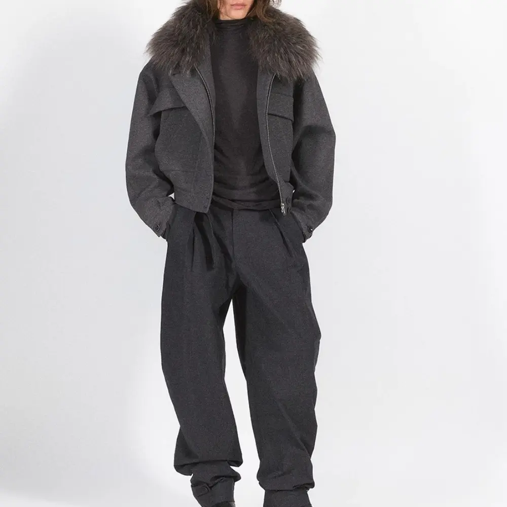 Wool Coat Winter Real Fur Jacket Women Coat Autumn Woolen Jackets for Women Zipper Clothes 2025 Outerwear Raccoon Fur Coat