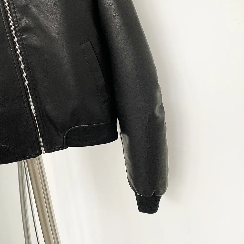 PU Jacket Autumn and Winter New Women's American Retro Short Leather Jacket Casual Loose Fashion Motorcycle Faux Leather Coat