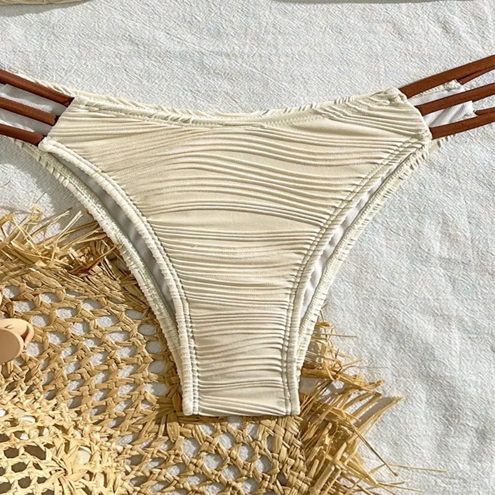 2025 new color block sexy lace-up ladies swimsuit women's beach bikini spa swimsuit