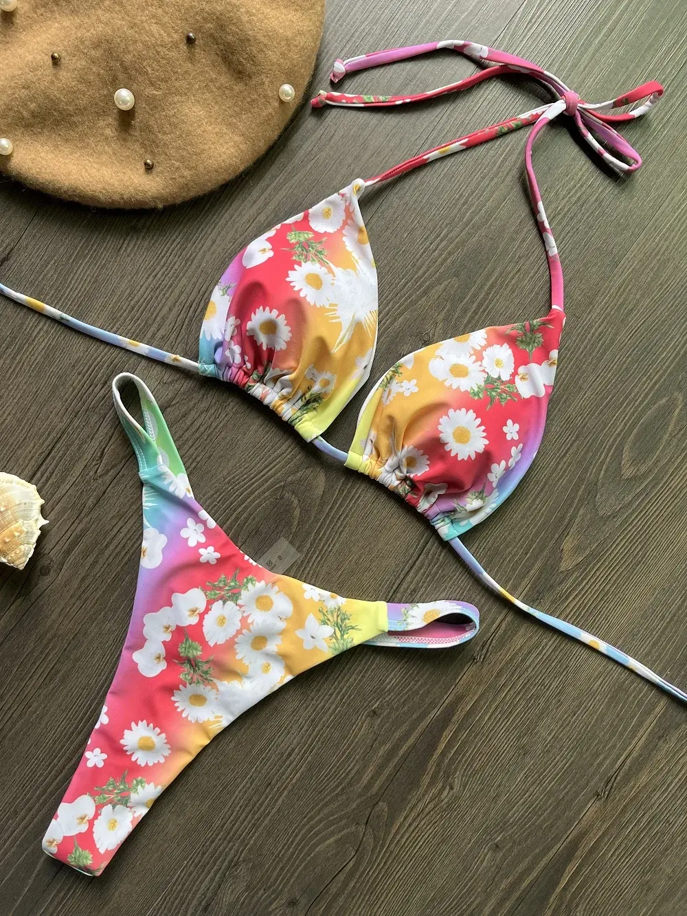 Beautiful Women Bikini suit Cherry Print Sexy Tango Swimsuit Women Beach Suit