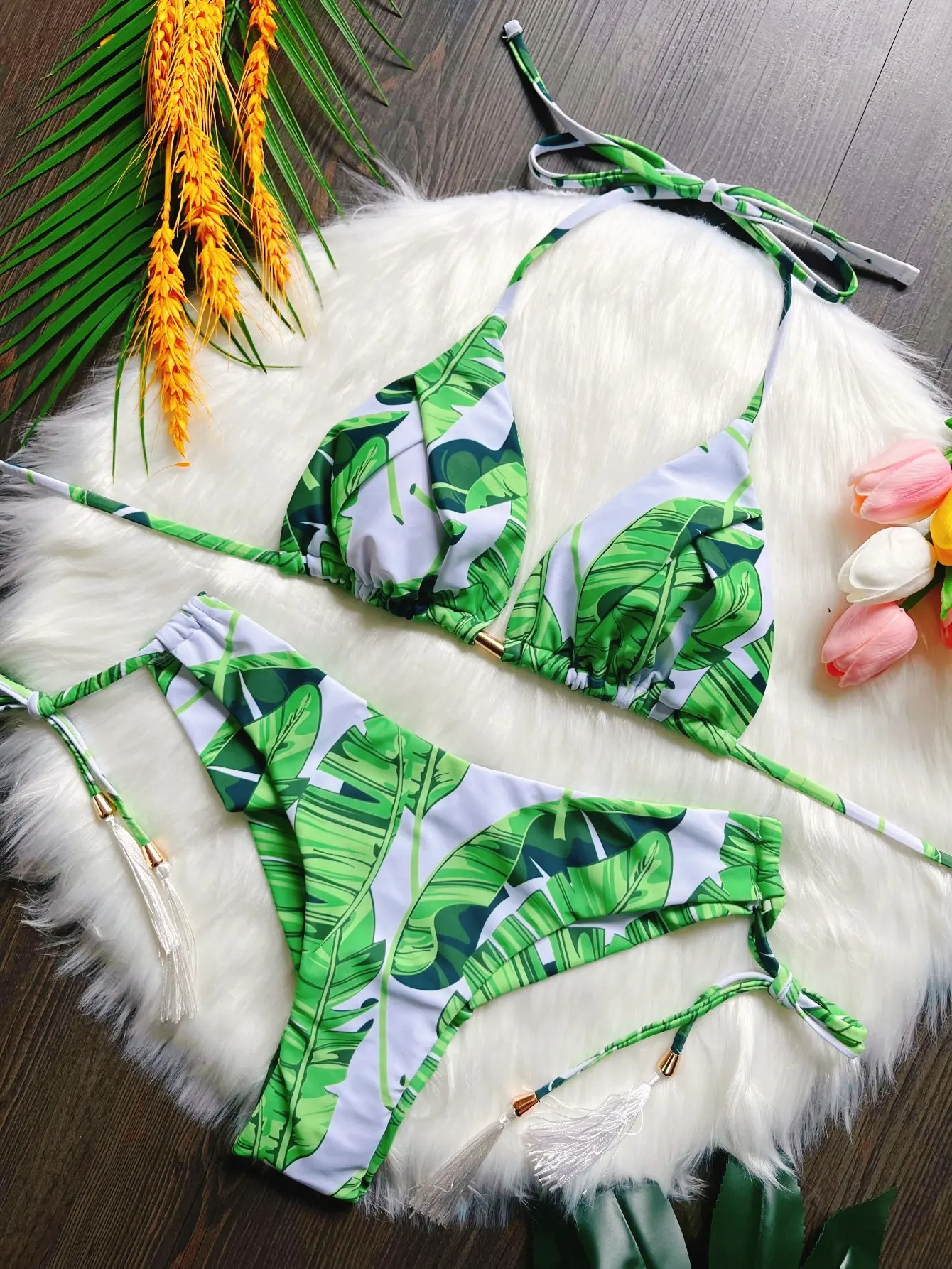 2024 New Printed Split Bikini Swimsuit Sexy Triangle Women Swimsuit Swimsuit