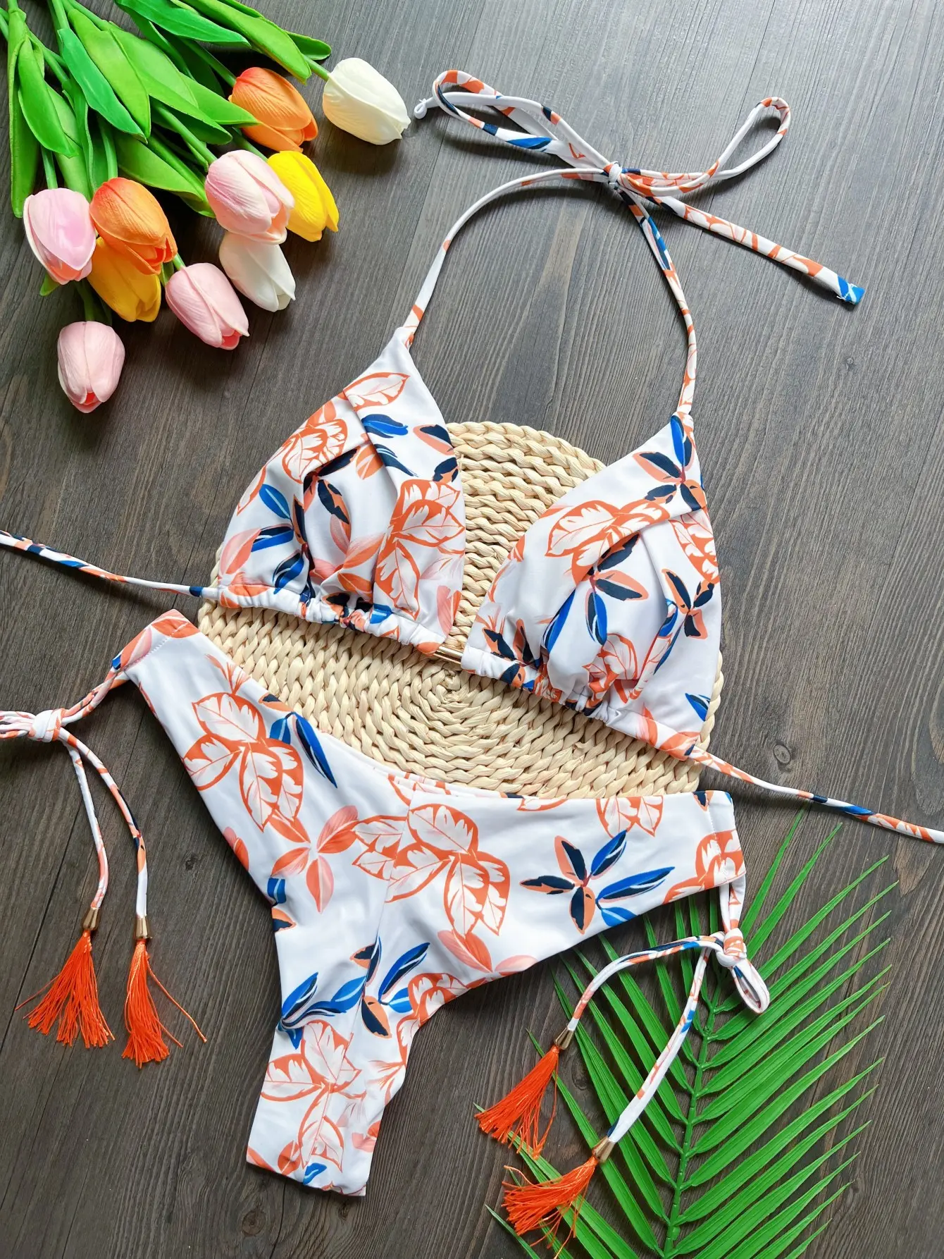 2024 New Printed Split Bikini Swimsuit Sexy Triangle Women Swimsuit Swimsuit
