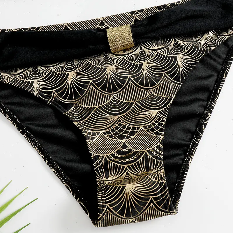 New Sexy Bronzing High-waist Hard-support Split Bikini Women's Swimsuit