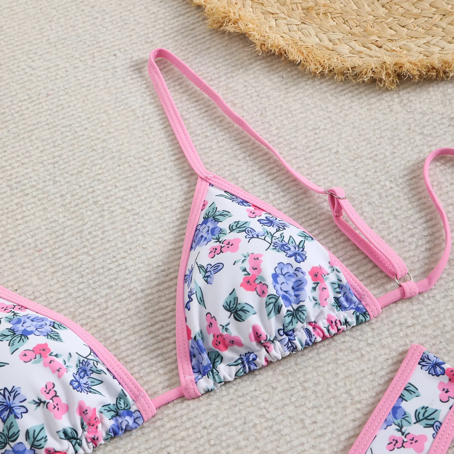 New beach bikini print women's swimsuit tied split bikini