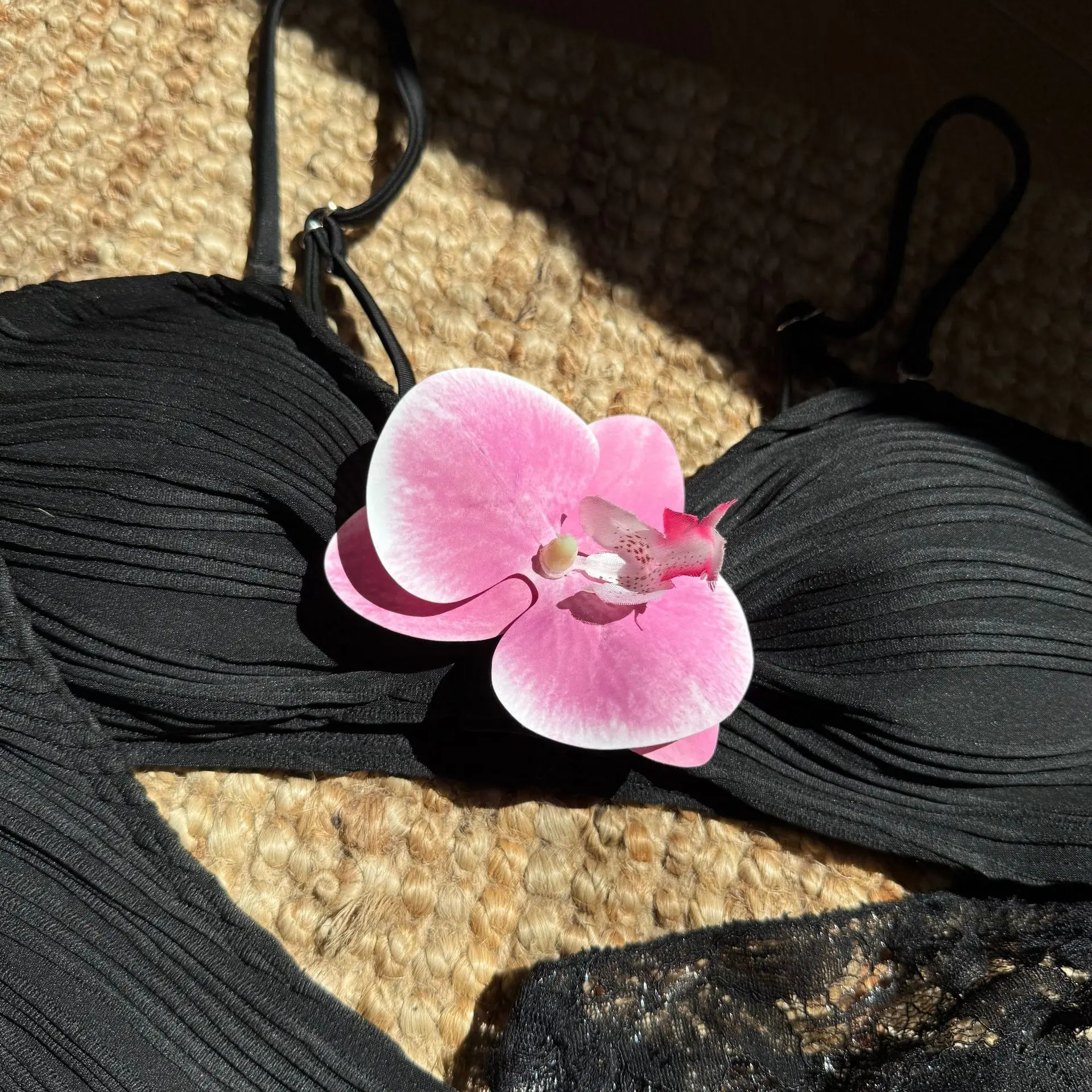 2025 Fashion New Solid Color Split Swimsuit Women's Bikini Three-Piece Seaside Beach Swimsuit