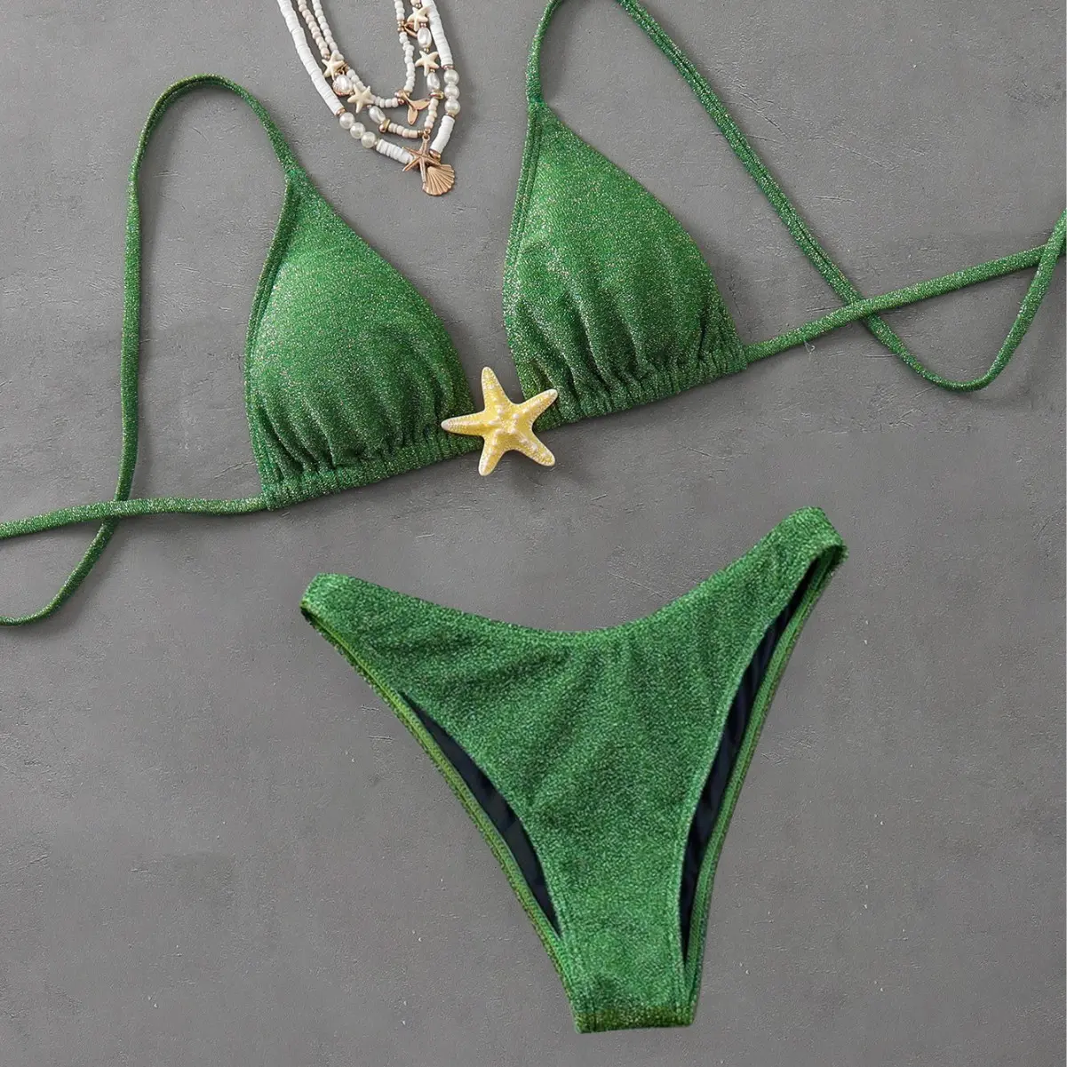 Summer New Lace-up Starfish Accessories Bikini Sexy Beach Split Swimsuit
