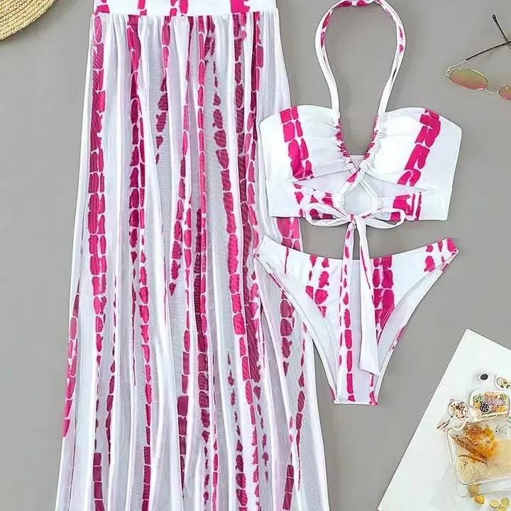 New Women Bikini Cross Strap Sexy Sunscreen Dress Seaside Holiday Spa Swimwear