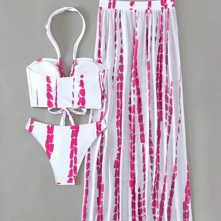 New Women Bikini Cross Strap Sexy Sunscreen Dress Seaside Holiday Spa Swimwear