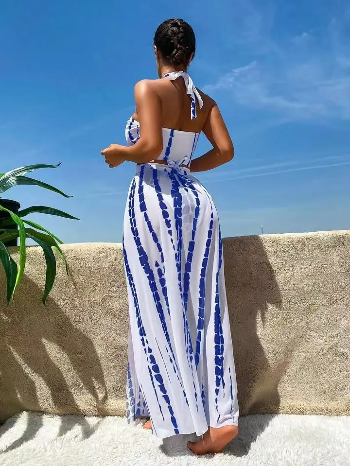 New Women Bikini Cross Strap Sexy Sunscreen Dress Seaside Holiday Spa Swimwear