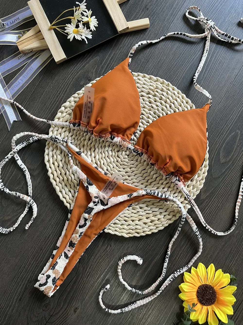 2024 Sexy Leopard Print T-shaped Bikini suit Women Beach Fashion 2 Piece Set Swimsuit Push-up Swimsuit