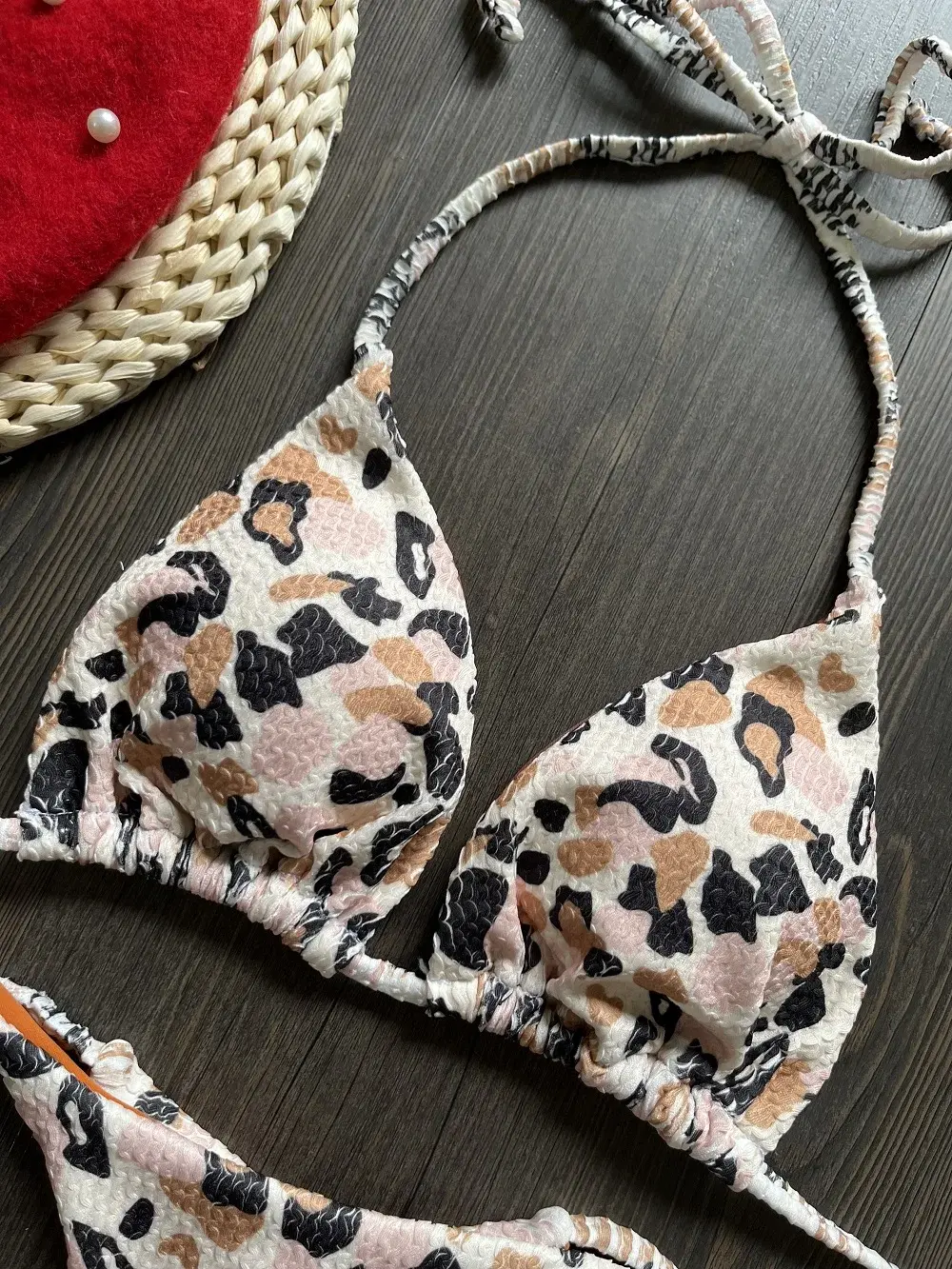 2024 Sexy Leopard Print T-shaped Bikini suit Women Beach Fashion 2 Piece Set Swimsuit Push-up Swimsuit