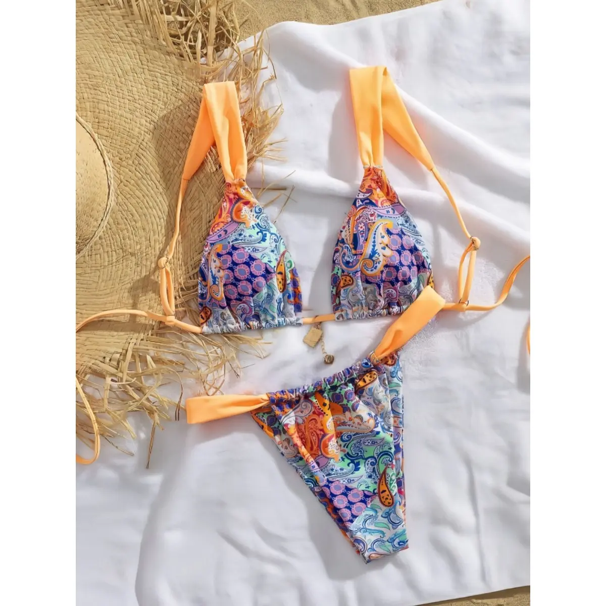 Printed Bikini Split Sexy Women Swimsuit Bikini Beach Vacation