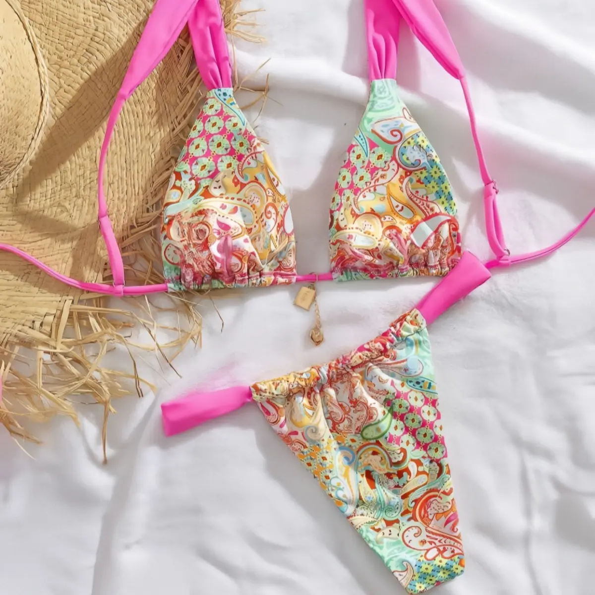 Printed Bikini Split Sexy Women Swimsuit Bikini Beach Vacation