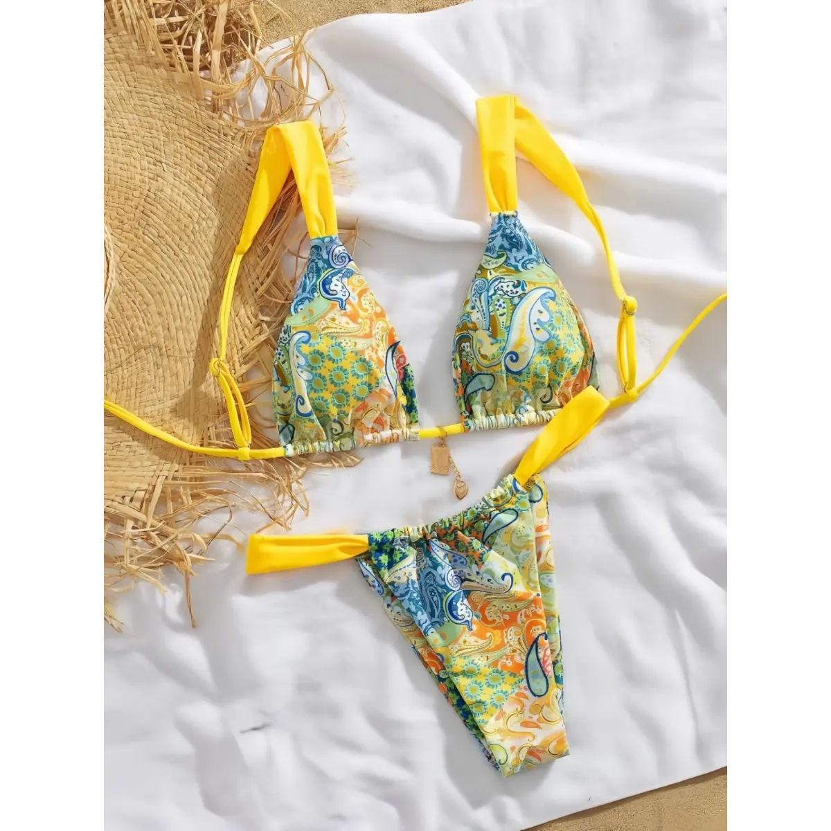 Printed Bikini Split Sexy Women Swimsuit Bikini Beach Vacation