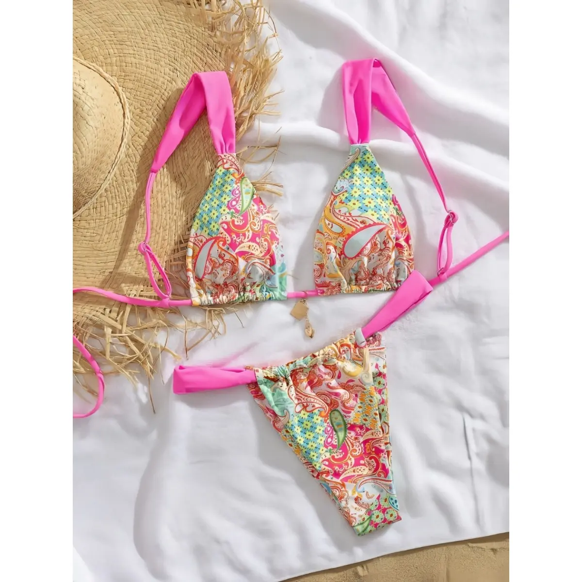 Printed Bikini Split Sexy Women Swimsuit Bikini Beach Vacation
