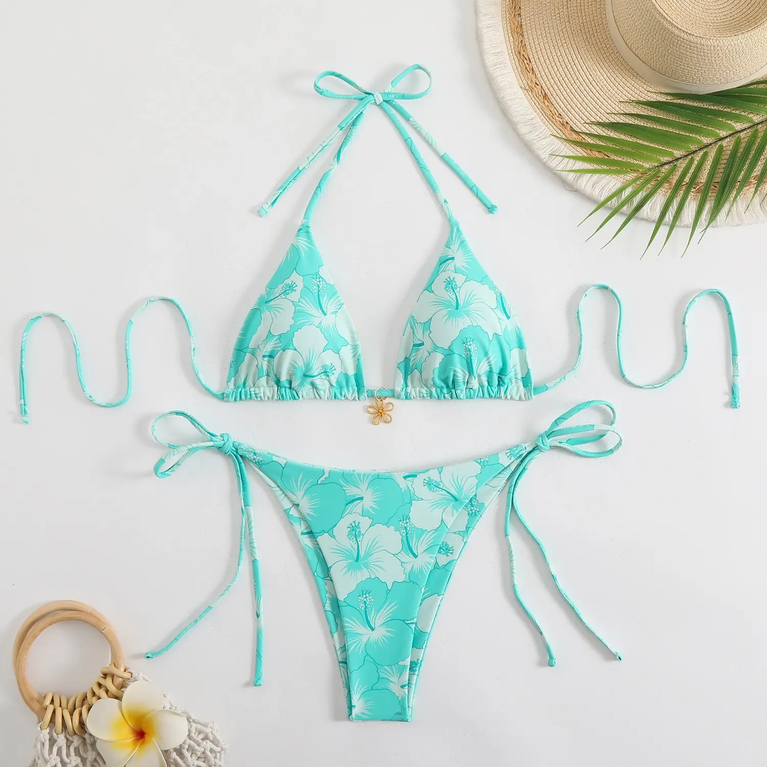 2025 Print Sexy Split Swimsuit Women's Beach Vacation Swimsuit Bikini