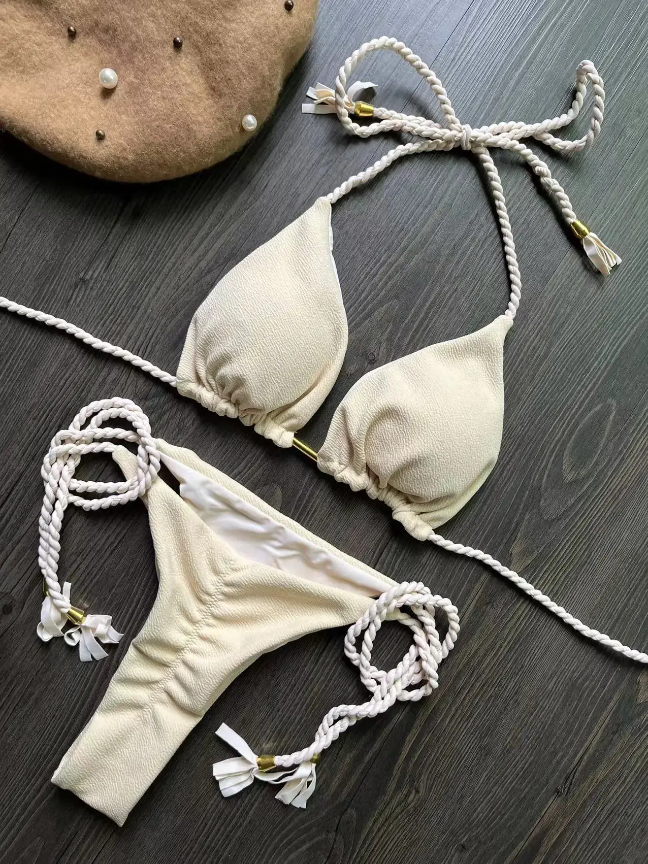 2024 Sexy Strap Bikini Women suit, 2 Piece Set Swimsuit, Brazilian Swimsuit Triangle, Push-up
