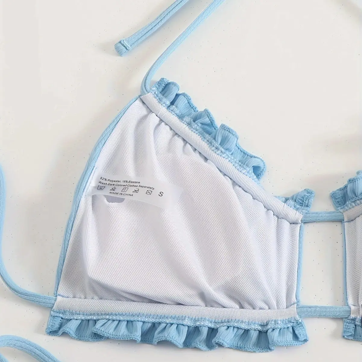 2025 new drawstrings and hollow stripes women's split swimsuit swimsuit bikini