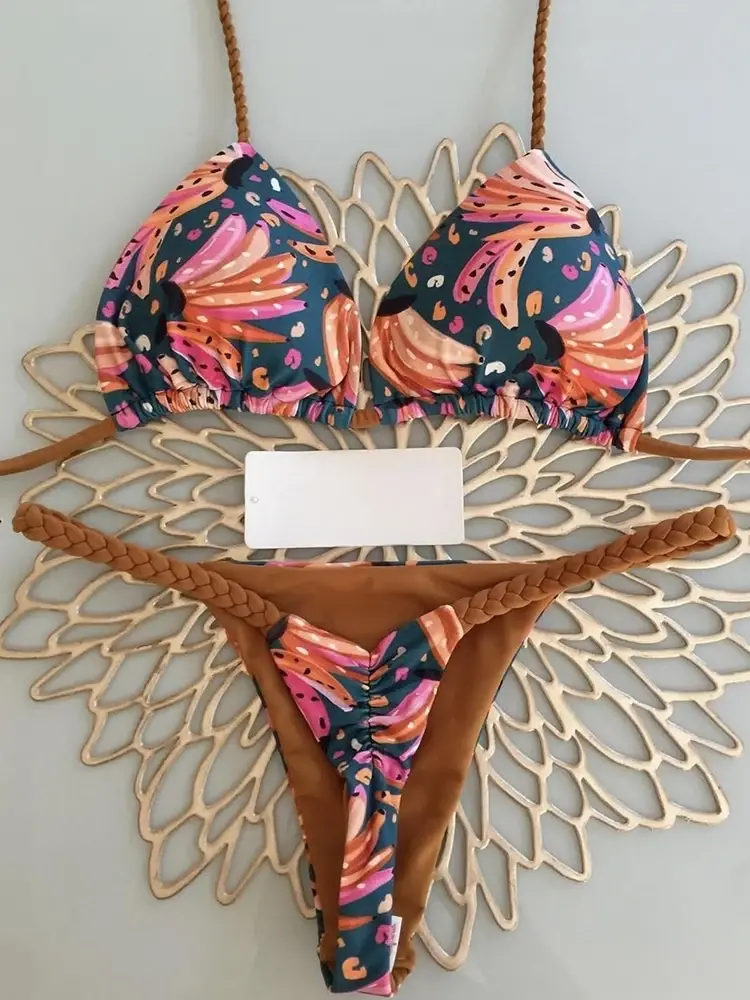 2024 sexy women bikini, brazilian triangle bikini, push-up swimsuit, beach bikini