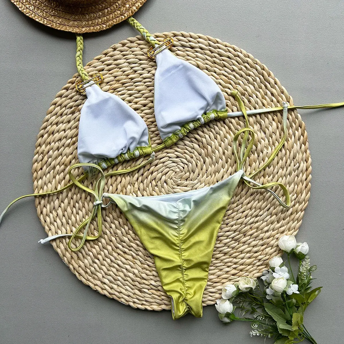New bikini sexy tie dye split style swimwear for woman accessories swimsuit