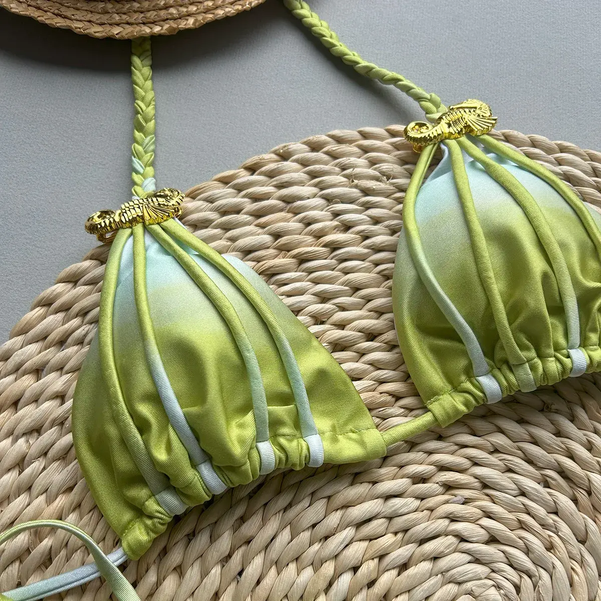 New bikini sexy tie dye split style swimwear for woman accessories swimsuit