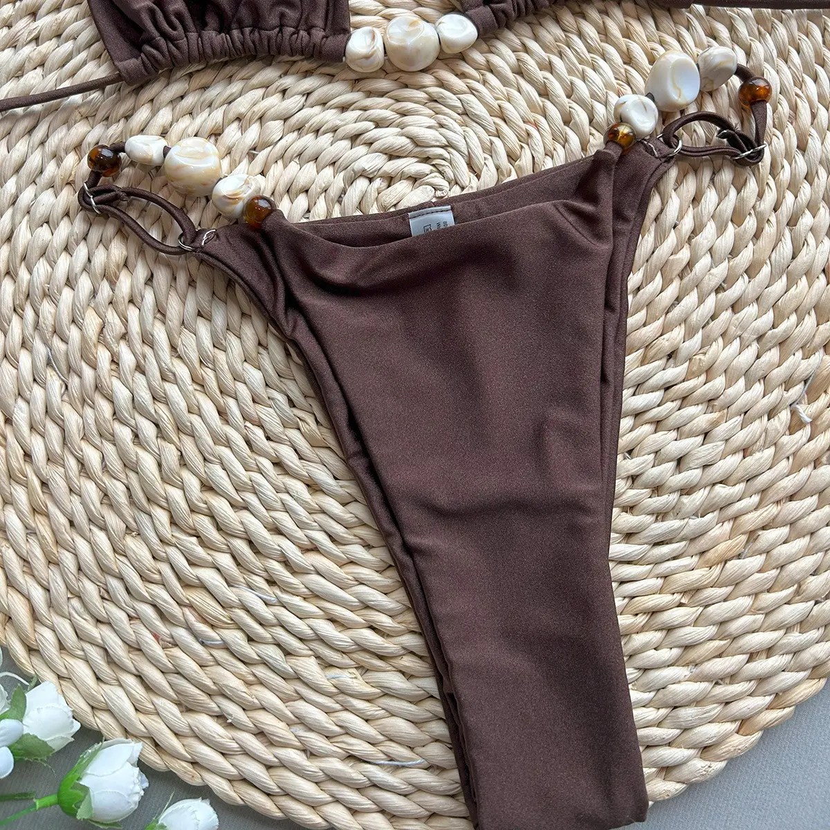 2025 New Bikini Sexy Bikini Solid Color Split Women's Swimsuit