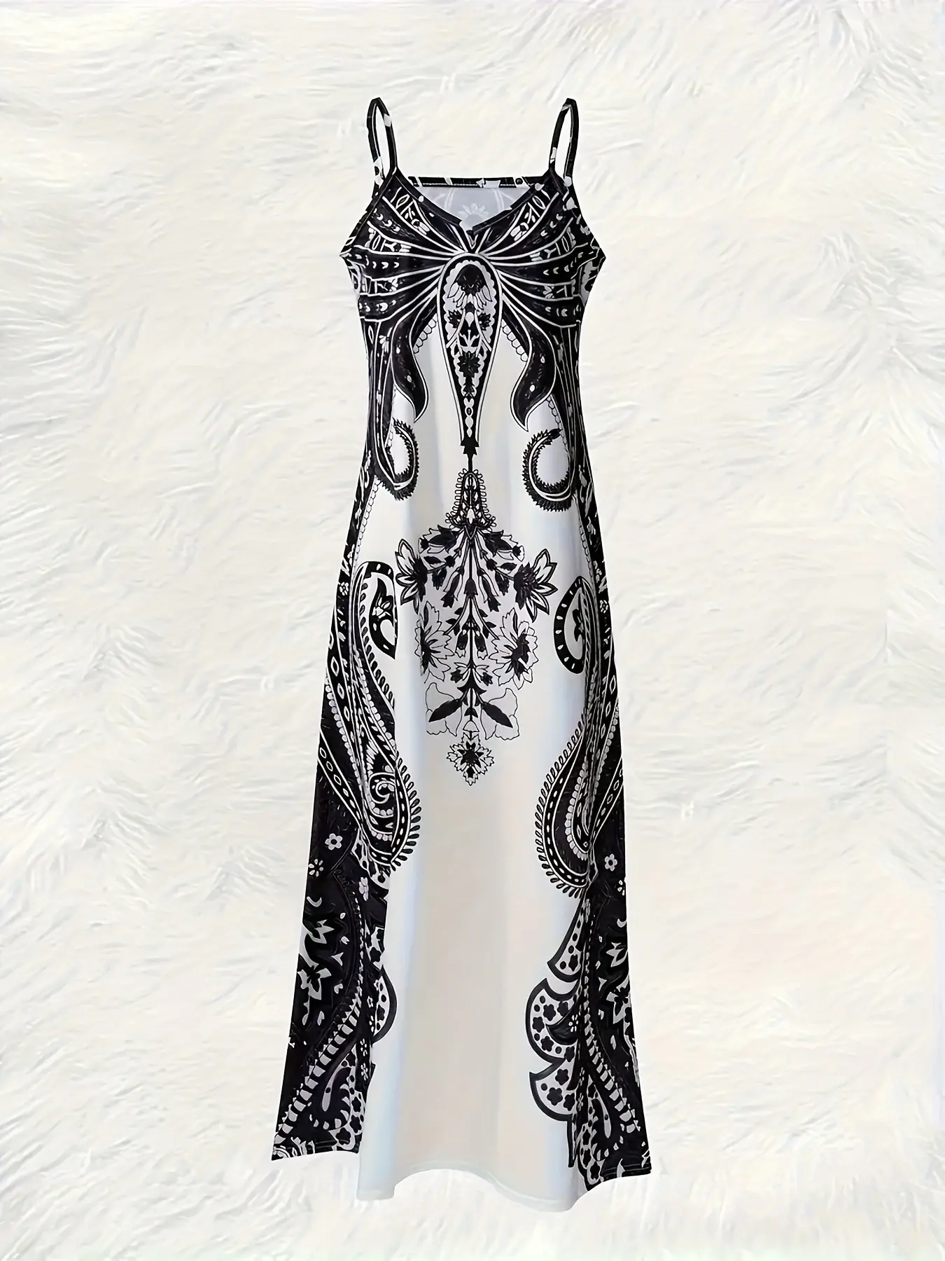 2024 Cross-border Seaside Resort 3d printed Bohemian maxi dress Summer casual women's dress