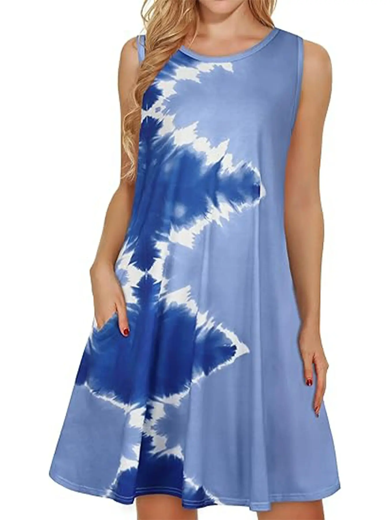 Women's Summer Dress 2025 Beach Casual Sleeveless Floral Print Vest Loose Slip Dress