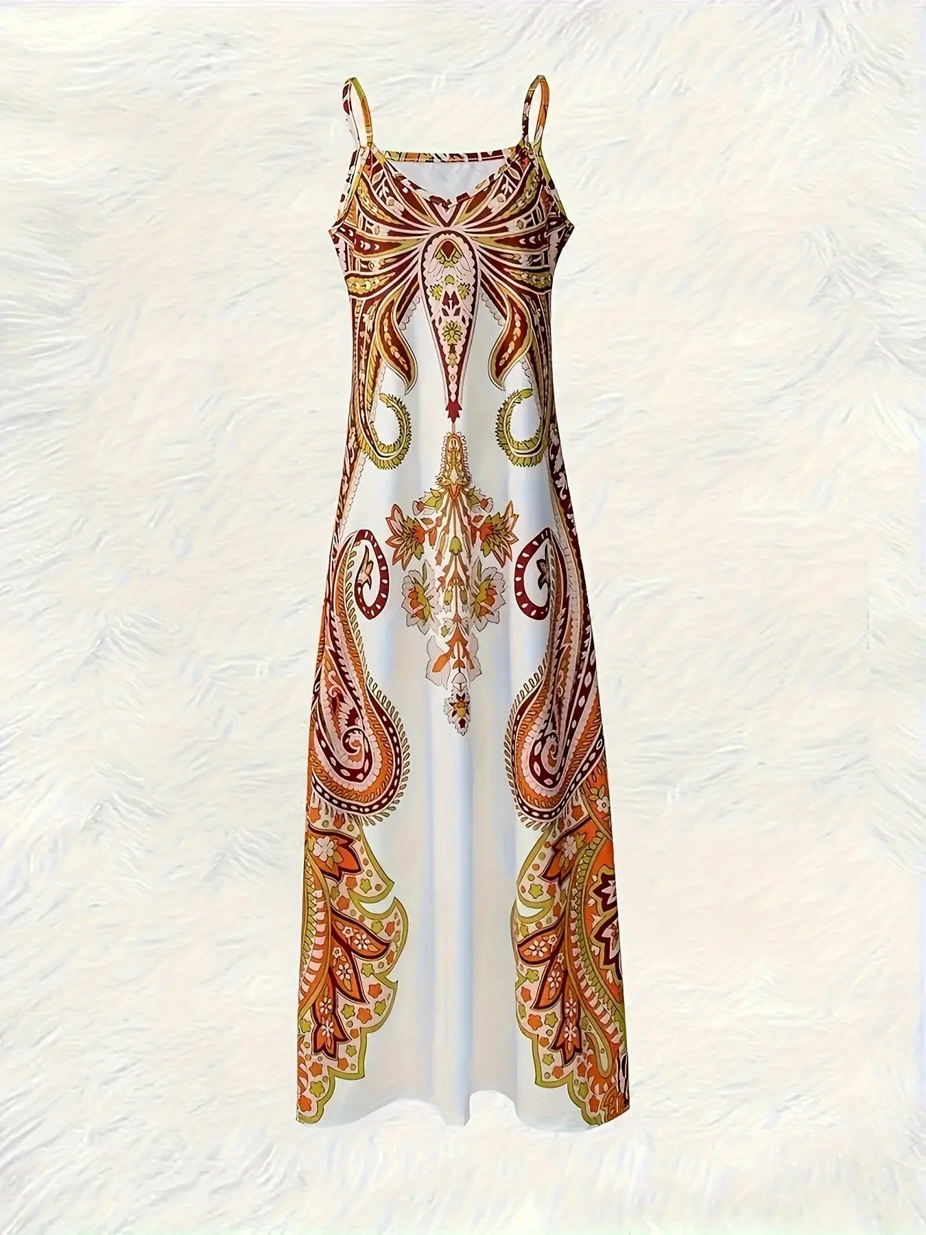2024 Cross-border Seaside Resort 3d printed Bohemian maxi dress Summer casual women's dress