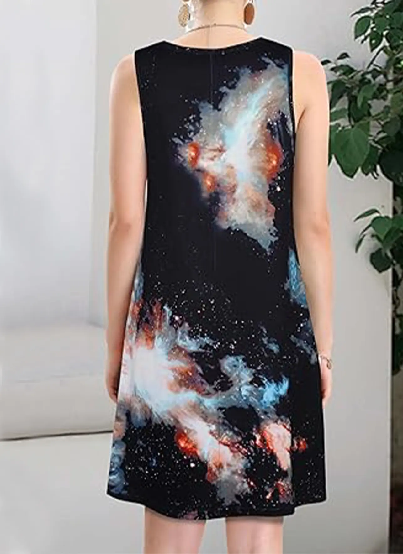 Women's Summer Dress 2025 Beach Casual Sleeveless Floral Print Vest Loose Slip Dress