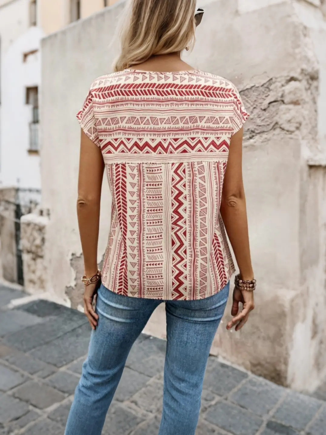 New loose foreign trade round neck short sleeve women's hot print casual style pullover T-shirt