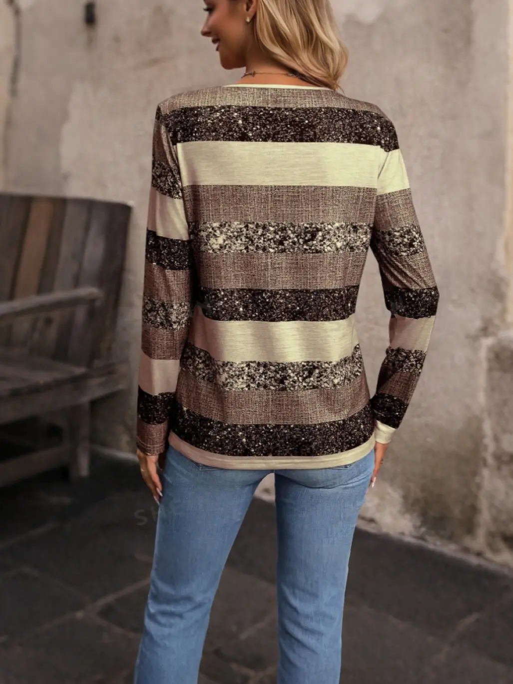 2025 New Women's Fall/Winter Three-Button Simple and Fashionable V-Neck Long Sleeve Top