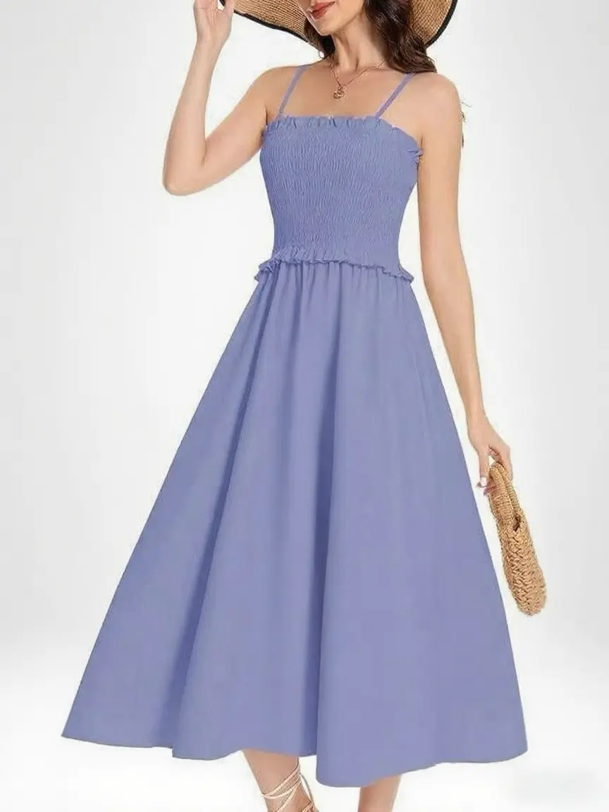 Summer 2025 women's dress set, French first love style, gentle and delicate, slimming and flattering, waist-cinching long dress