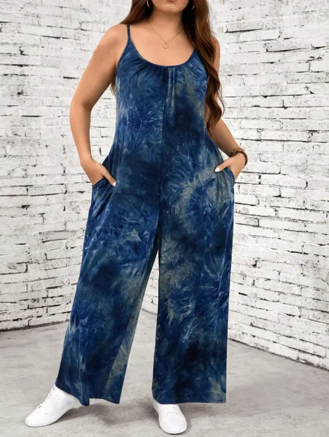 Summer Women's Clothing New Arrival Amazon Cross-Border Strap Vest Jumpsuit Printed Casual Pants European Style Fashion