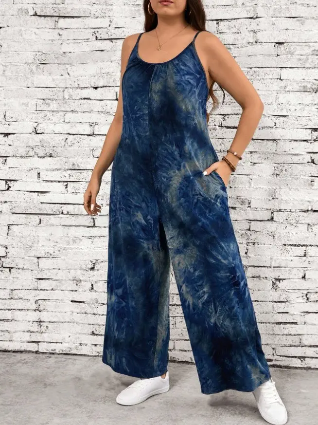 Summer Women's Clothing New Arrival Amazon Cross-Border Strap Vest Jumpsuit Printed Casual Pants European Style Fashion