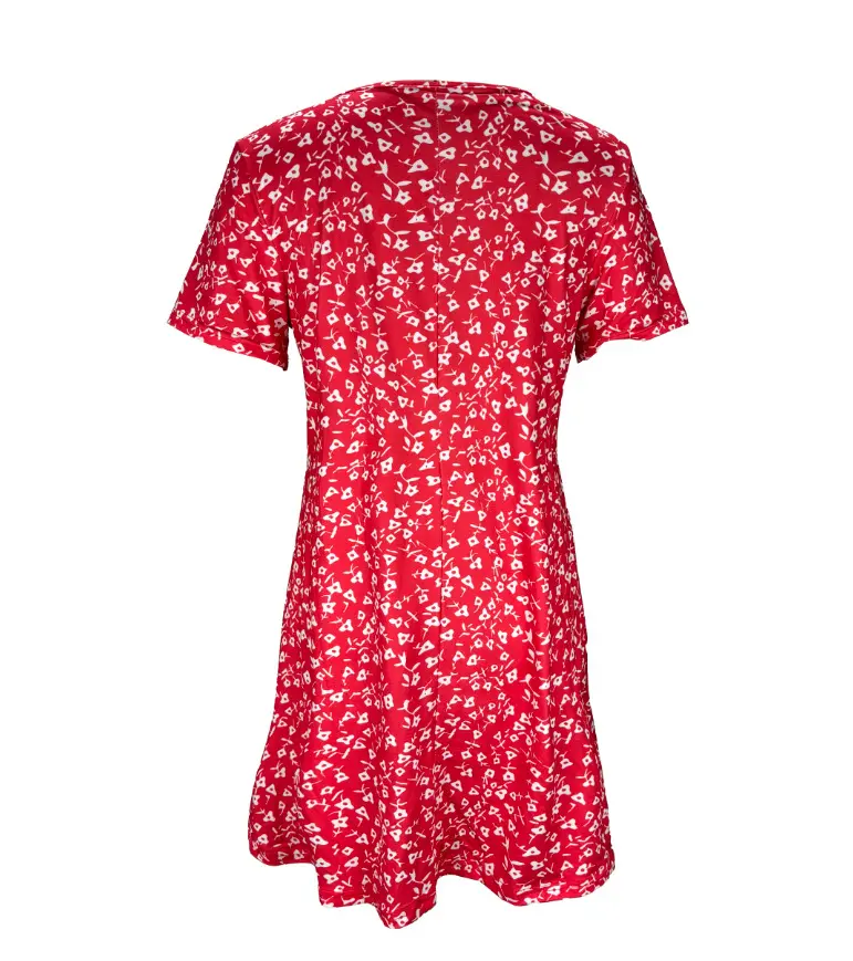 2025 French women's European and American summer small floral print mid-sleeve dress