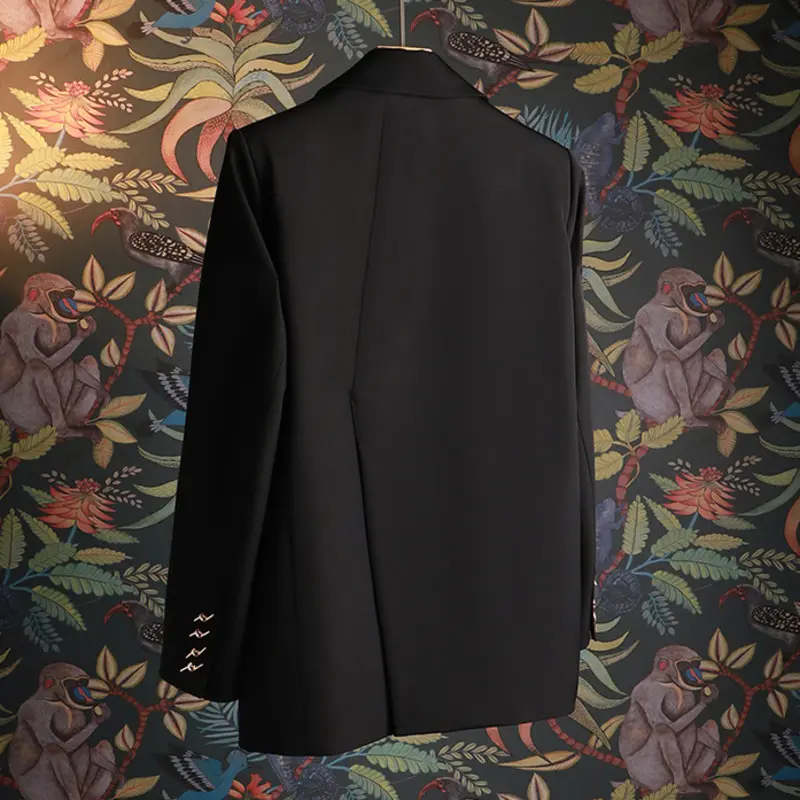 LANMREM Women's Single Breasted Blazer 2025 New Fashion 2025 Autumn Chic Casual Back Slit Design Niche Famale Suit Coat 2DB4253