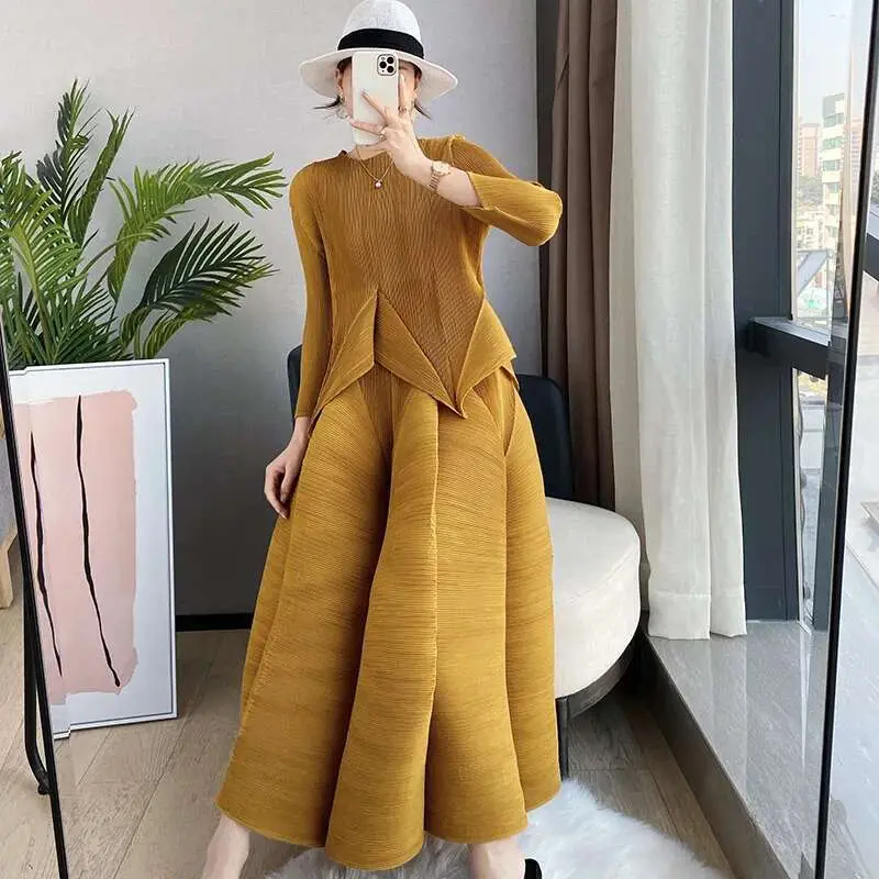 LANMREM Three-quarter Sleeve Top Long Length Skirt Suit Women Spring 2025 New Irregular Blouse Skirt Suits 2D1233