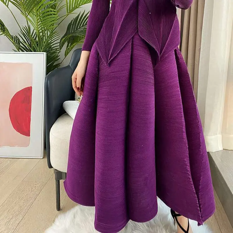 LANMREM Three-quarter Sleeve Top Long Length Skirt Suit Women Spring 2025 New Irregular Blouse Skirt Suits 2D1233