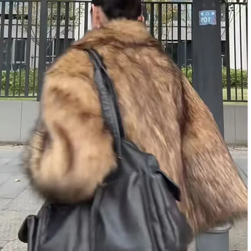 LANMREM Fashion New Women's Fashion Autumn Winter Faux Fur Short Coat Chic Loose Casual Camel Thickend Jacket Big Size 2DB3884