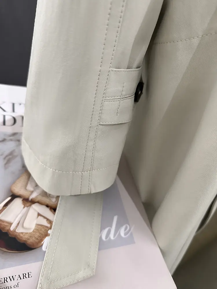LANMREM High Quality Beige Grey Korean Style Minimalist Trench Coat Women's 2025 New Loose Causal Windbreaker Long Coats 2DB2707