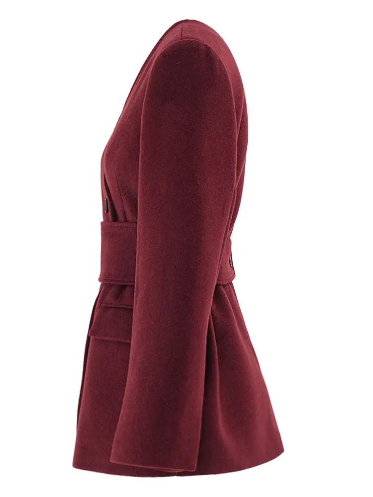 LANMREM 2 Pieces Sets For Women V Neck Double Breasted Belt Coat With Wide Leg Trousers Female Fashion Clothing New LM01108