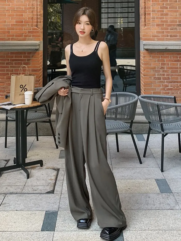 LANMREM Designer Women Top Pants Two Pieces Set Solid Color Fashion Asymmetrical Female Clothes 2025 Spring New Arrival 2YA101