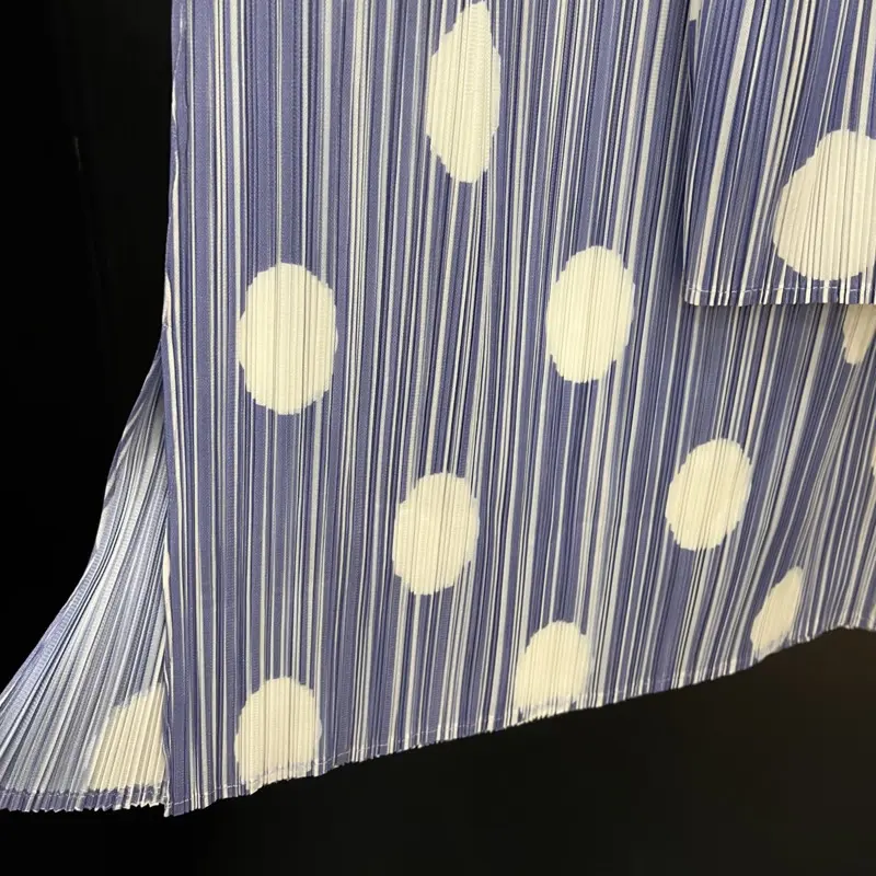 LANMREM Polka Dot Printting Pleated Women's Two Pieces Set Elastic Slim Short Sleeve T-shirt And Straight Skirt Chic New 2DB3779